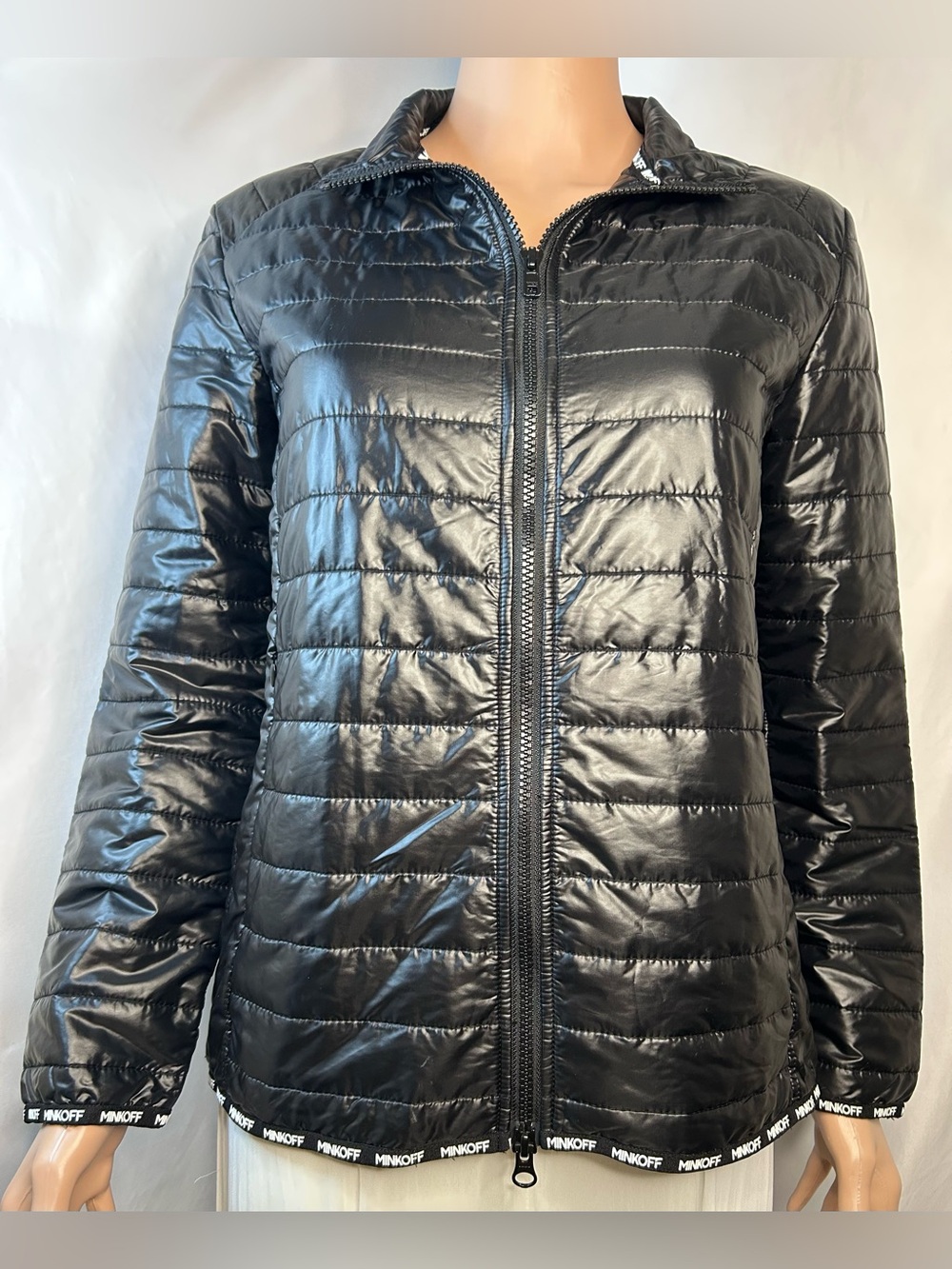Rebecca Minkoff Black Quilted Packable Puffer Jacket